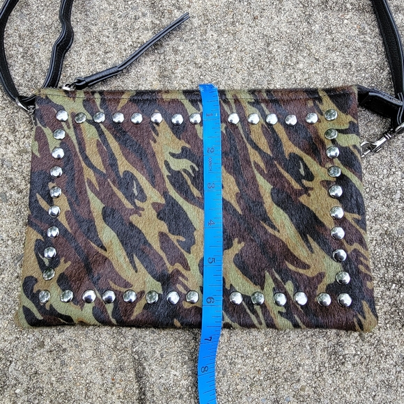 LAGGO City Bag Camo Calf Hair Studded  Crossbody Purse or Wristlet - Picture 10 of 11